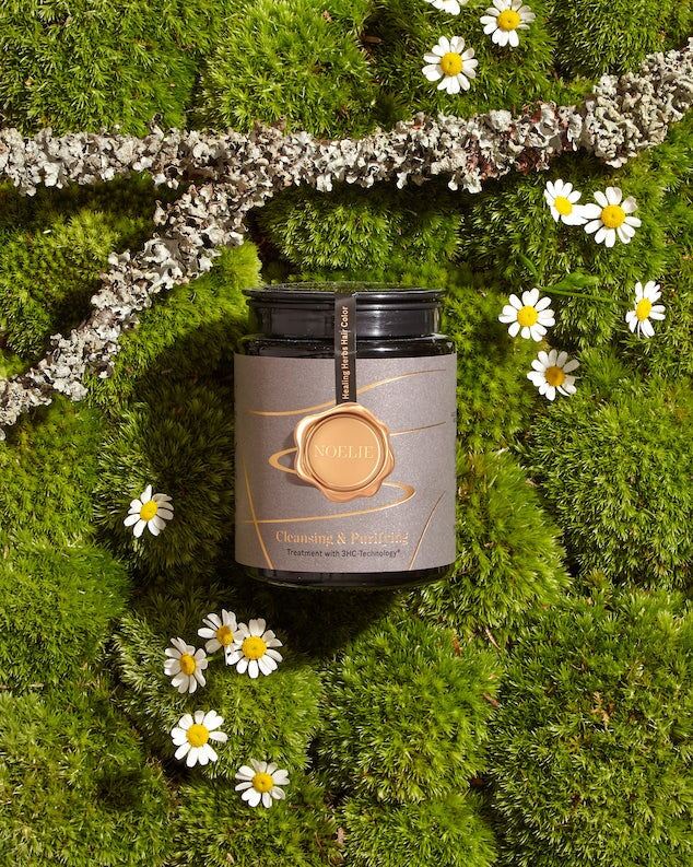 Noelie Cleansing & Purifying Pflanzenhaarfarbe in edlem Schraubverschlussglas.