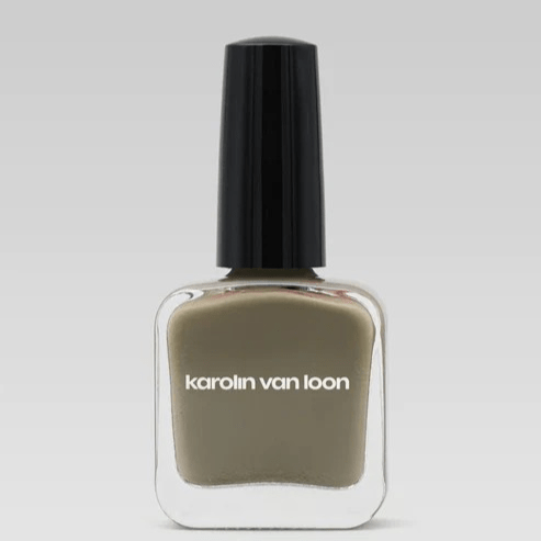 Khaki-grüner Nagellack von Karolin Van Loon – Farbton Argile des Marais in 15-ml-Flasche