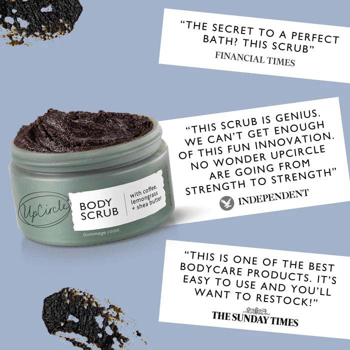 Natürliches Kaffee Body Scrub mit Lemongras und Limette von UpCircle mit Infos