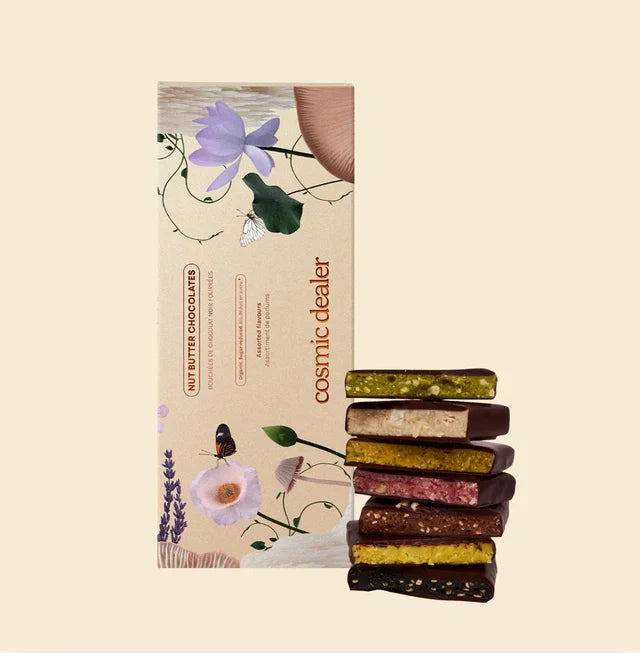Cosmic Dealer 7er Box mit Nut Butter Chocolates in verschiedenen Sorten