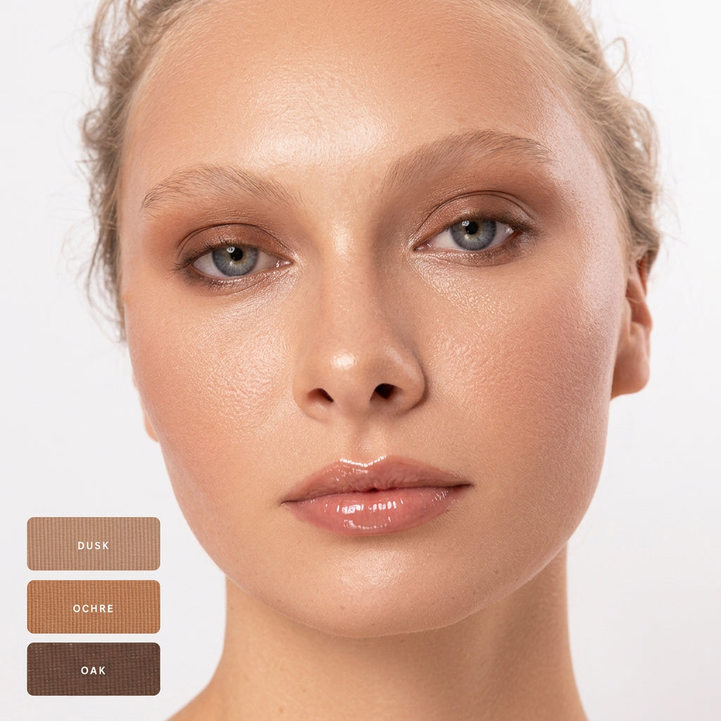 Natürliches Augen-Make-up in warmem Braun mit der matten Lidschattenpalette Element Matte von Ere Perez
