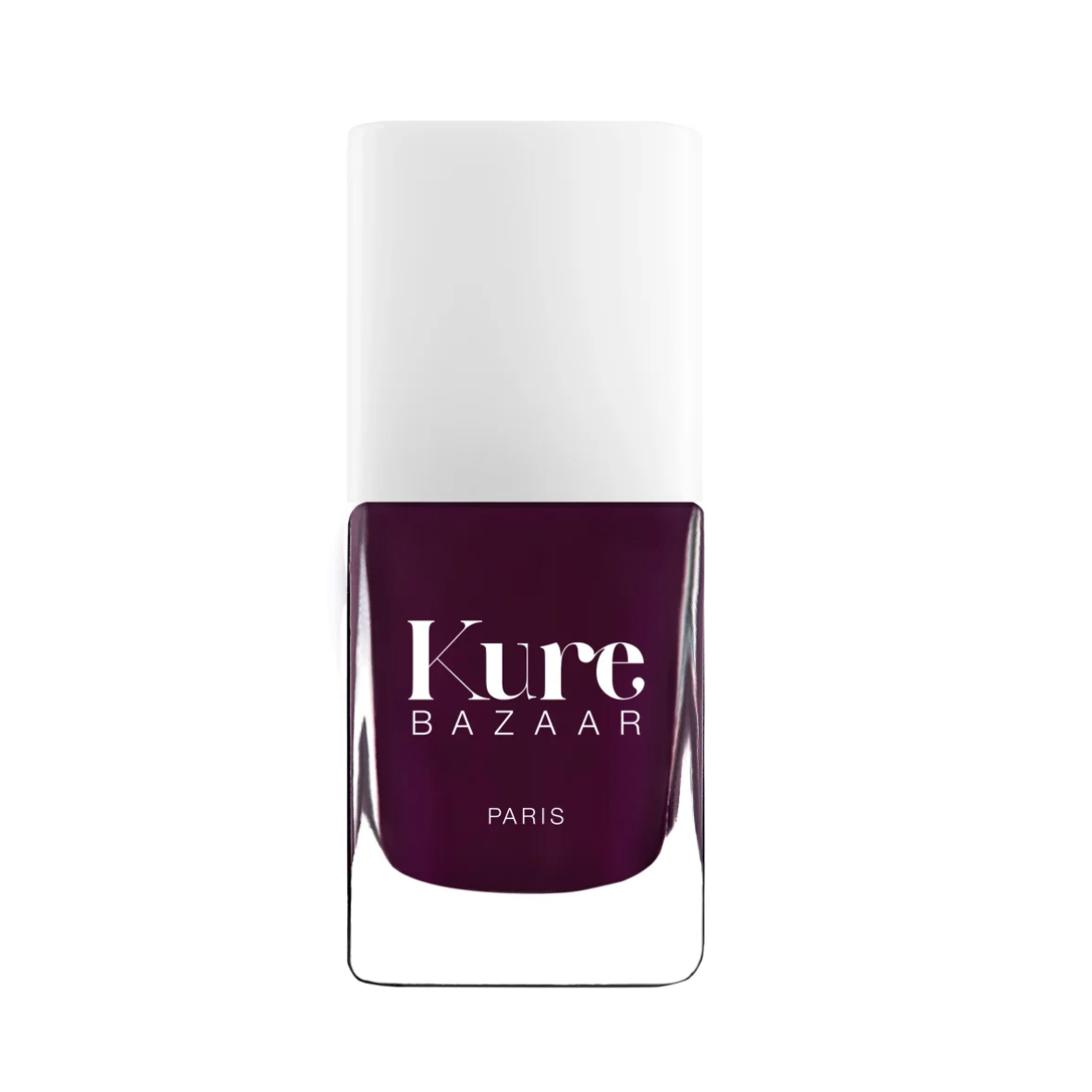 Burgundy Nagellack von Kure Bazaar – Intensiver Aubergine-Ton mit tiefroten Nuancen.