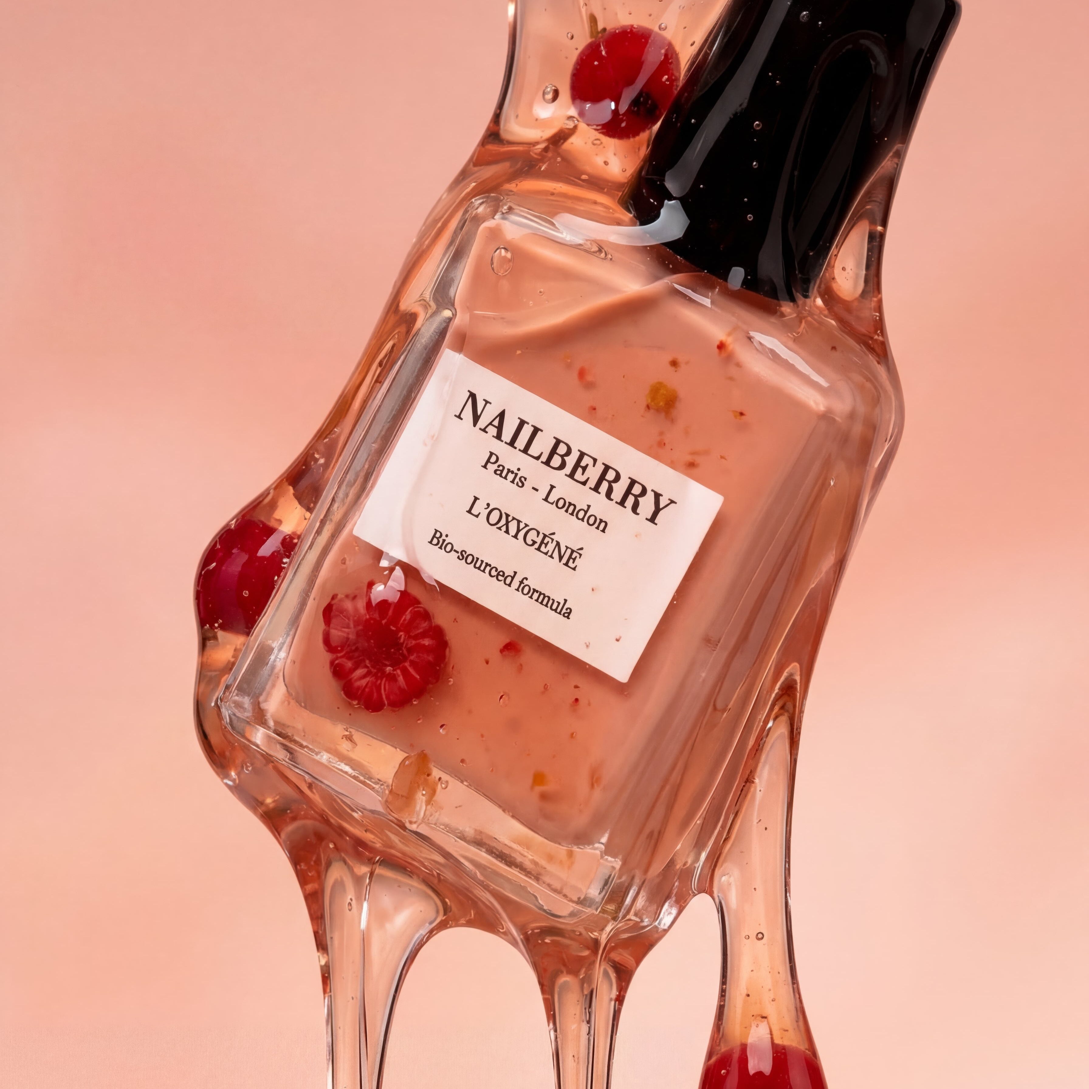 L'Oxygéné Nailberry Nagellack "Made You Blush" - Zarter pfirsichrosa Jelly-Ton