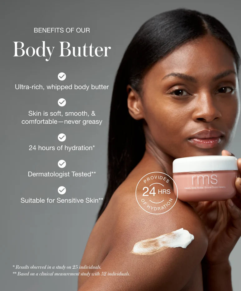 Kakadu Body Butter auf der Haut aufgetragen