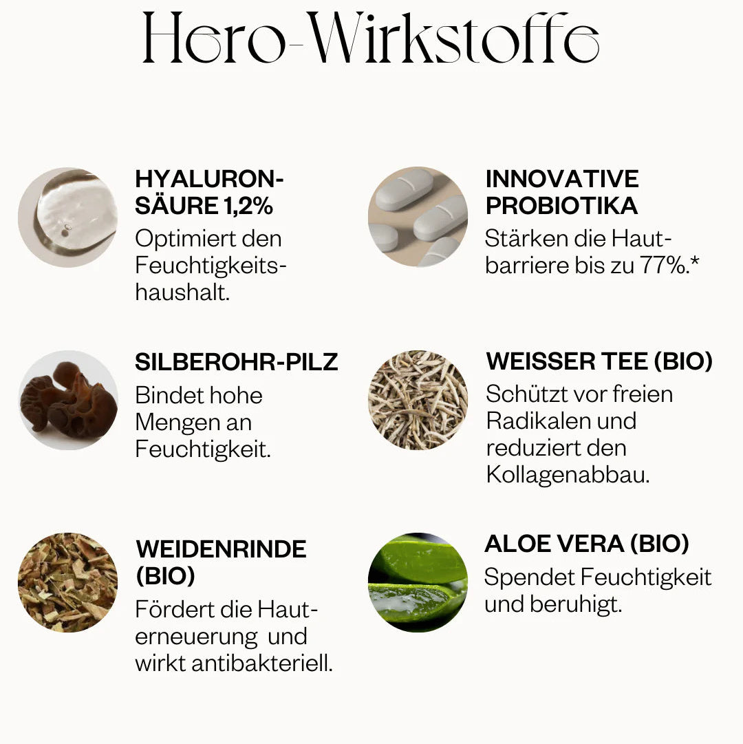 Hochwertiges Bio-Hyaluronserum mit probiotischer Slow-Aging-Formel