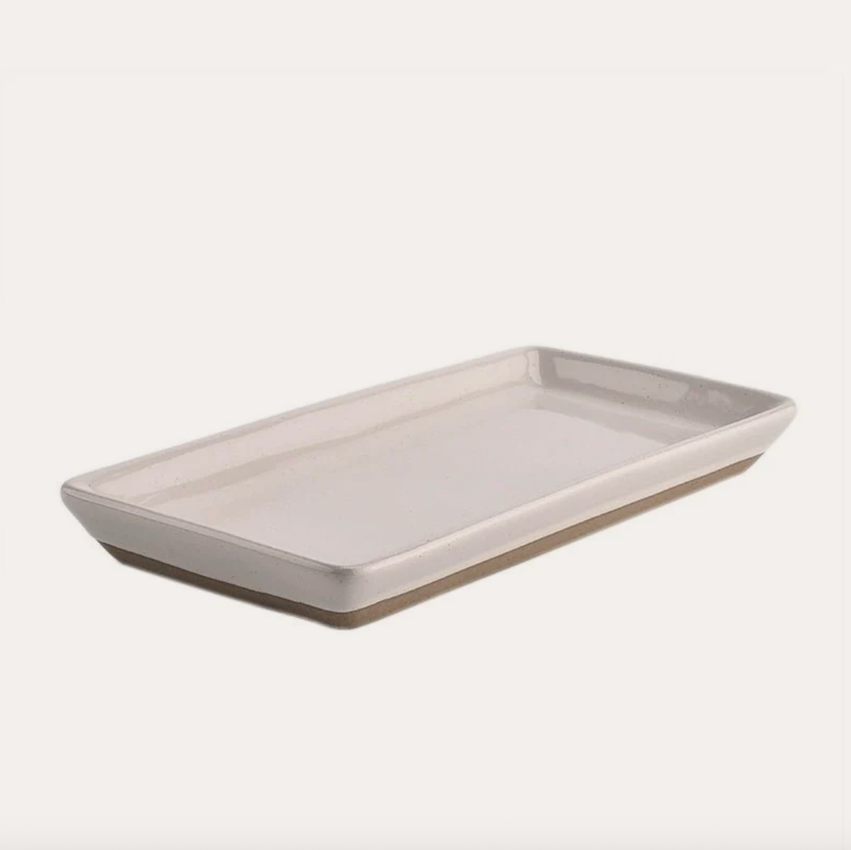 Sweet Water Decor Cream Stoneware Tray.