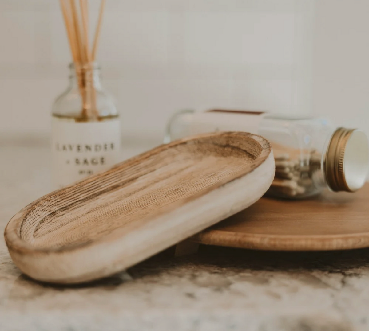 Rustic Wood Tray - dekoratives Holztablett