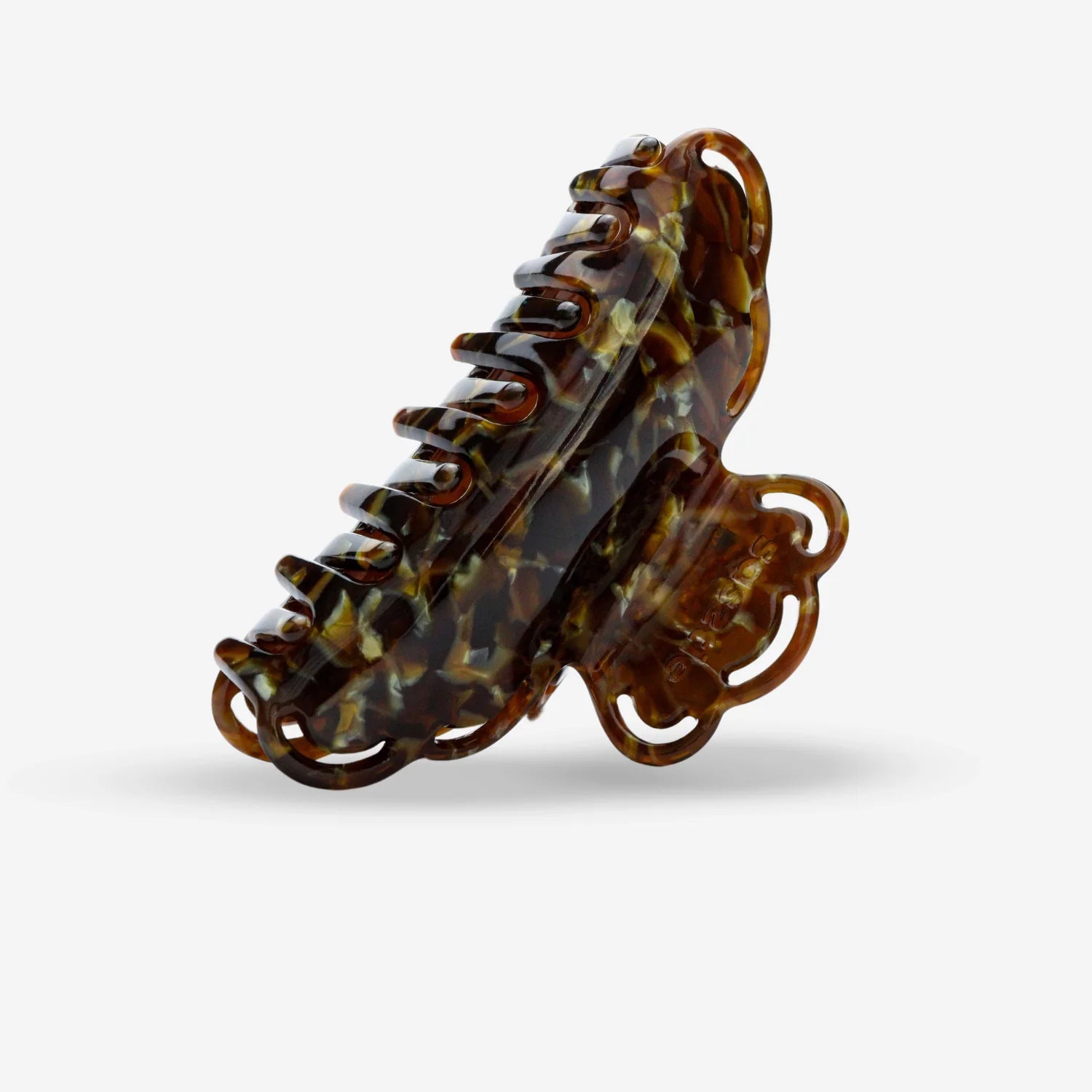 Sasstie Balette Royal Brown Haarklammer vor weißem Hintergrund.