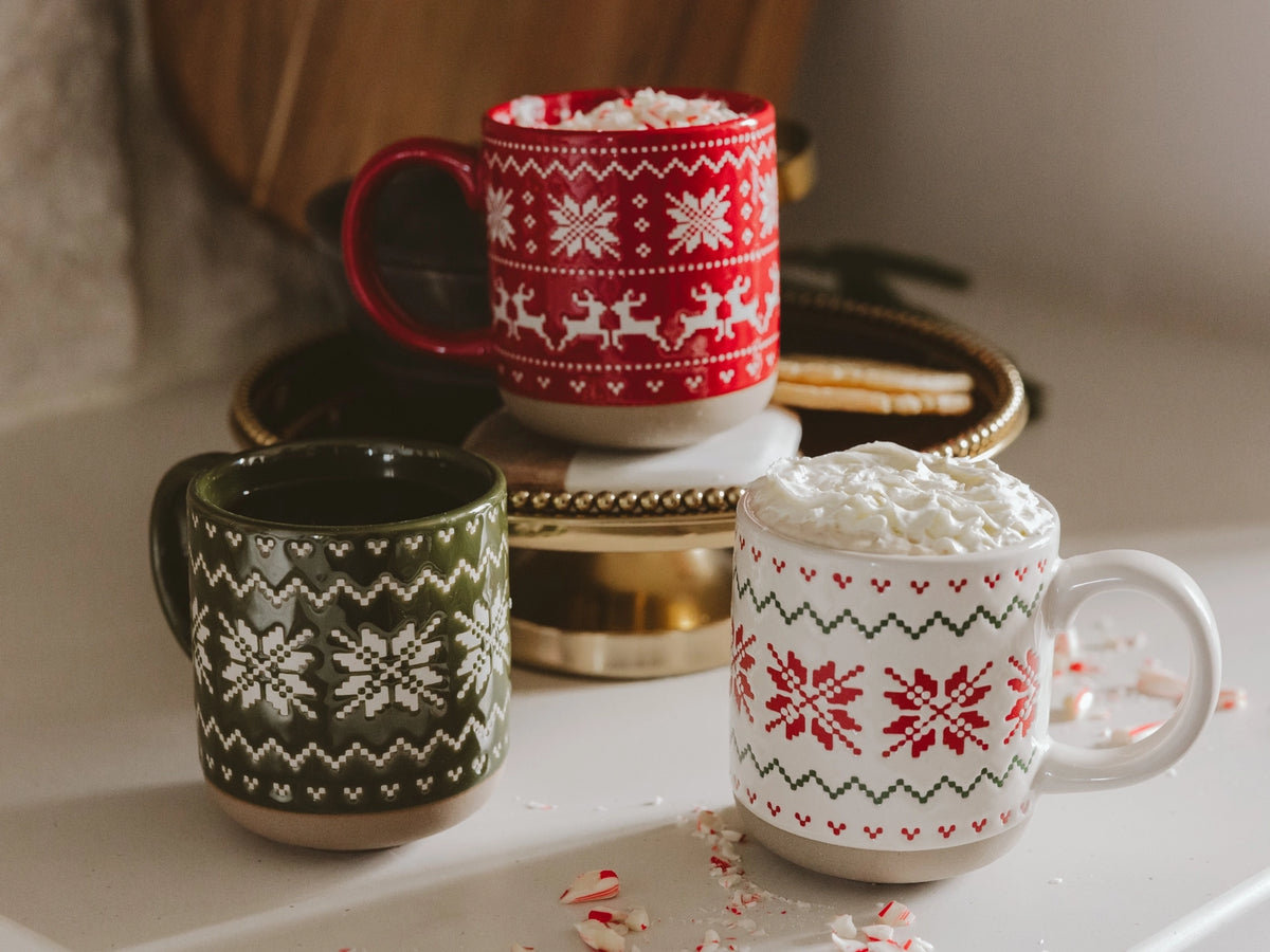 Roter Fair-Isle-Pullover Coffee Mug - Weihnachtstasse