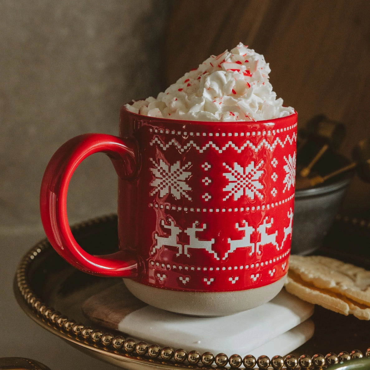 Roter Fair-Isle-Pullover Coffee Mug - Weihnachtstasse