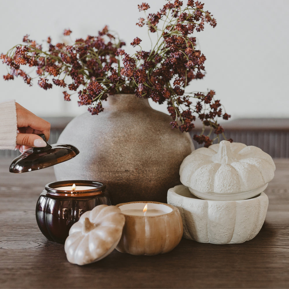 Cashmere und Vanilla – Luxuriöse Duftkerze im großen Kürbisgefäß
