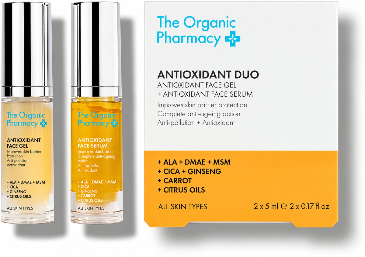 Antioxidant Duo Mini von The Organic Pharmacy – Gesichtsgel und Serum im Reiseformat