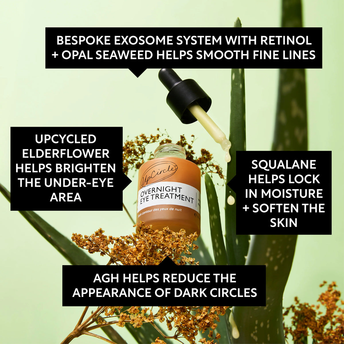Vorteile der leichten Textur des UpCircle Overnight Eye Treatment Augenserums mit Retinol