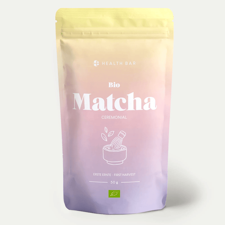 Verpackung Bio Matcha Ceremonial von HEALTH BAR.