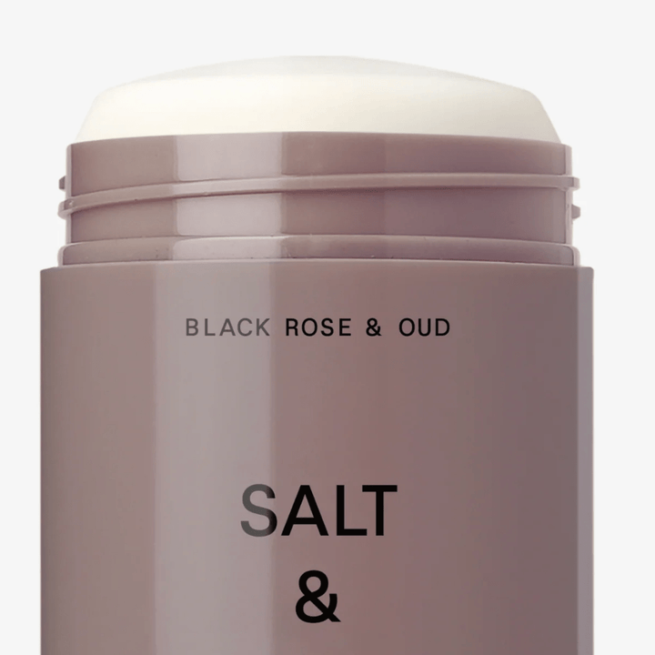 Geöffnetes Deo in Großaufnahme Black Rose & Out von Salt & Stone.