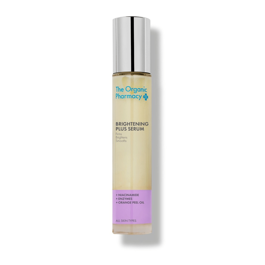 Flakon des Brightening Plus Serums von The Organic Pharmacy mit 35 ml Inhalt