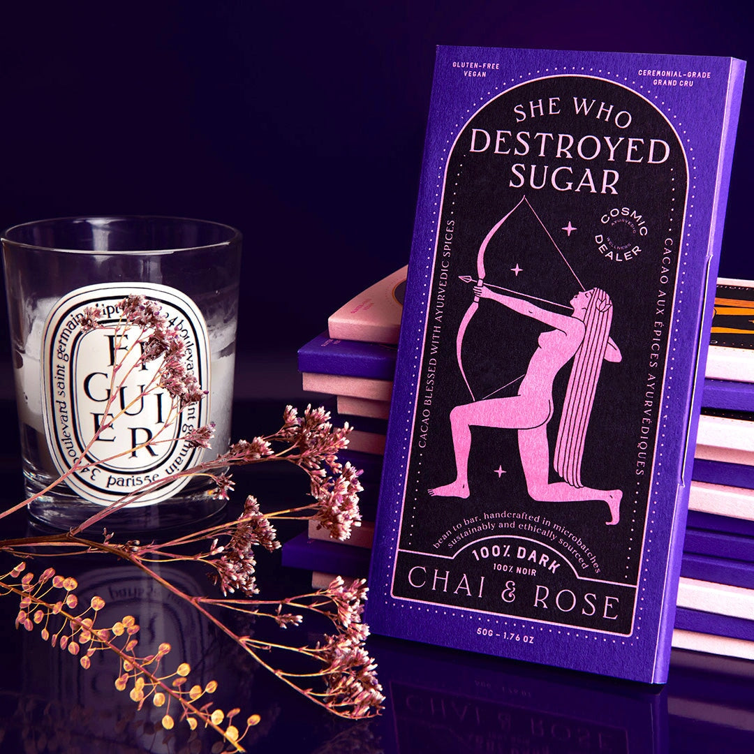 Cosmic Dealer 100 % Dark Chocolate Chai & Rose Afternoon Chill