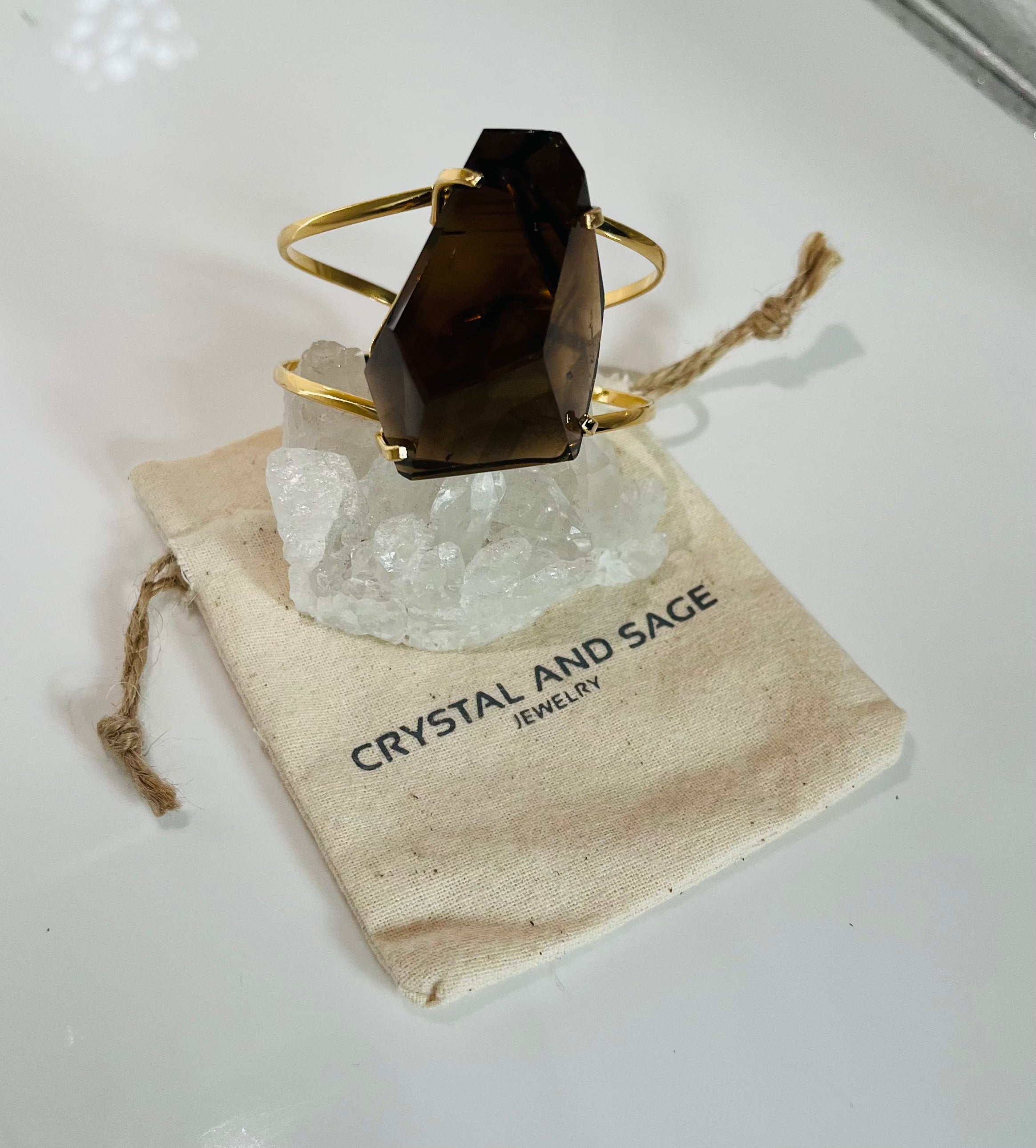 CRYSTAL AND SAGE Jewelry - Citrine bangle, gold-plated