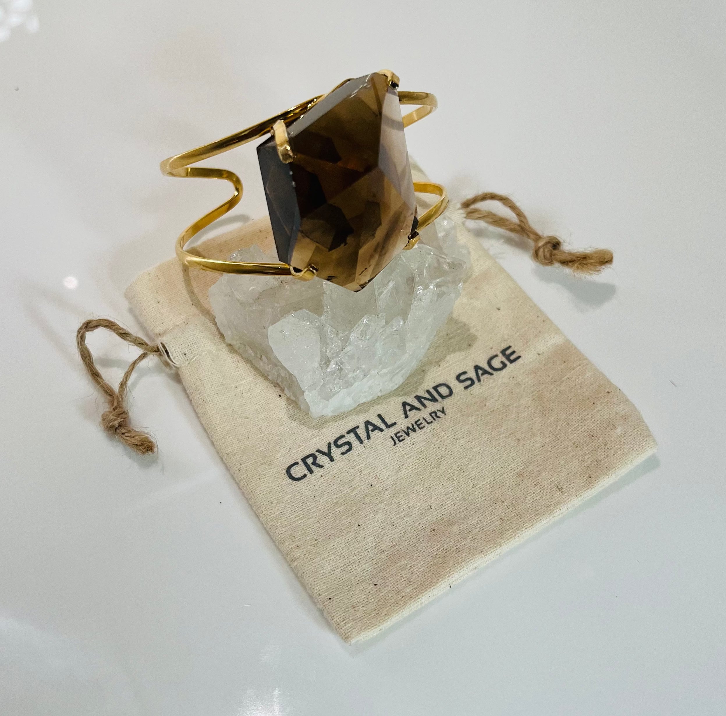 CRYSTAL AND SAGE Jewelry - Zitrin Armreif, vergoldet