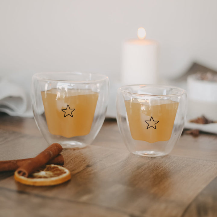 Doppelwandiges Glas STERN - Eulenschnitt sternförmiges Kaffe- und Teeglas