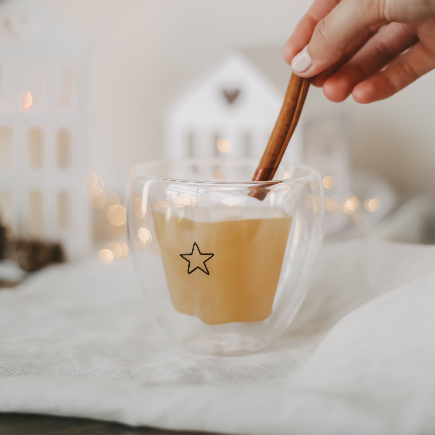 Doppelwandiges Glas STERN - Eulenschnitt sternförmiges Kaffe- und Teeglas