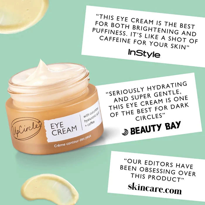 UpCircle Eye Cream mit Koffein, Gurkenextrakt und Ahornrinden-Extrakt – vegane Augenpflege North Glow