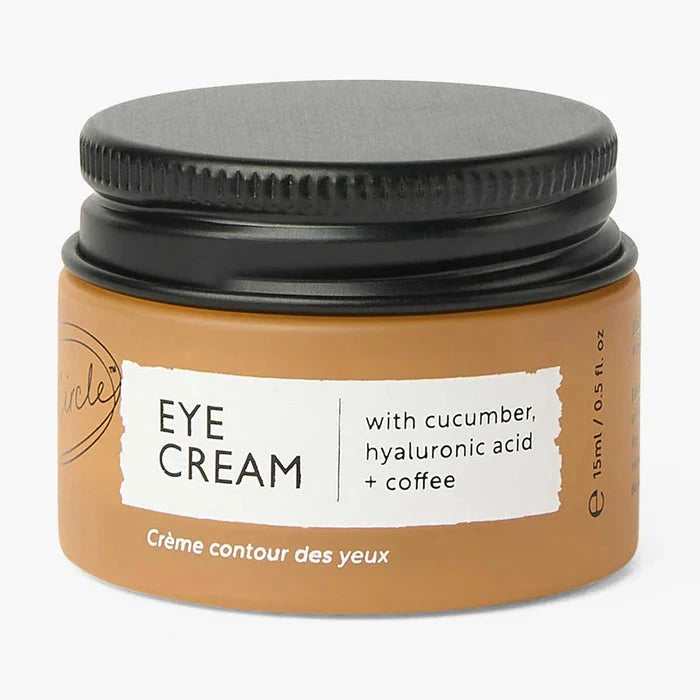 UpCircle Eye Cream – vegane Augencreme mit Hyaluronsäure und Kaffee im Glastiegel mit schwarzem Aluminium Deckel