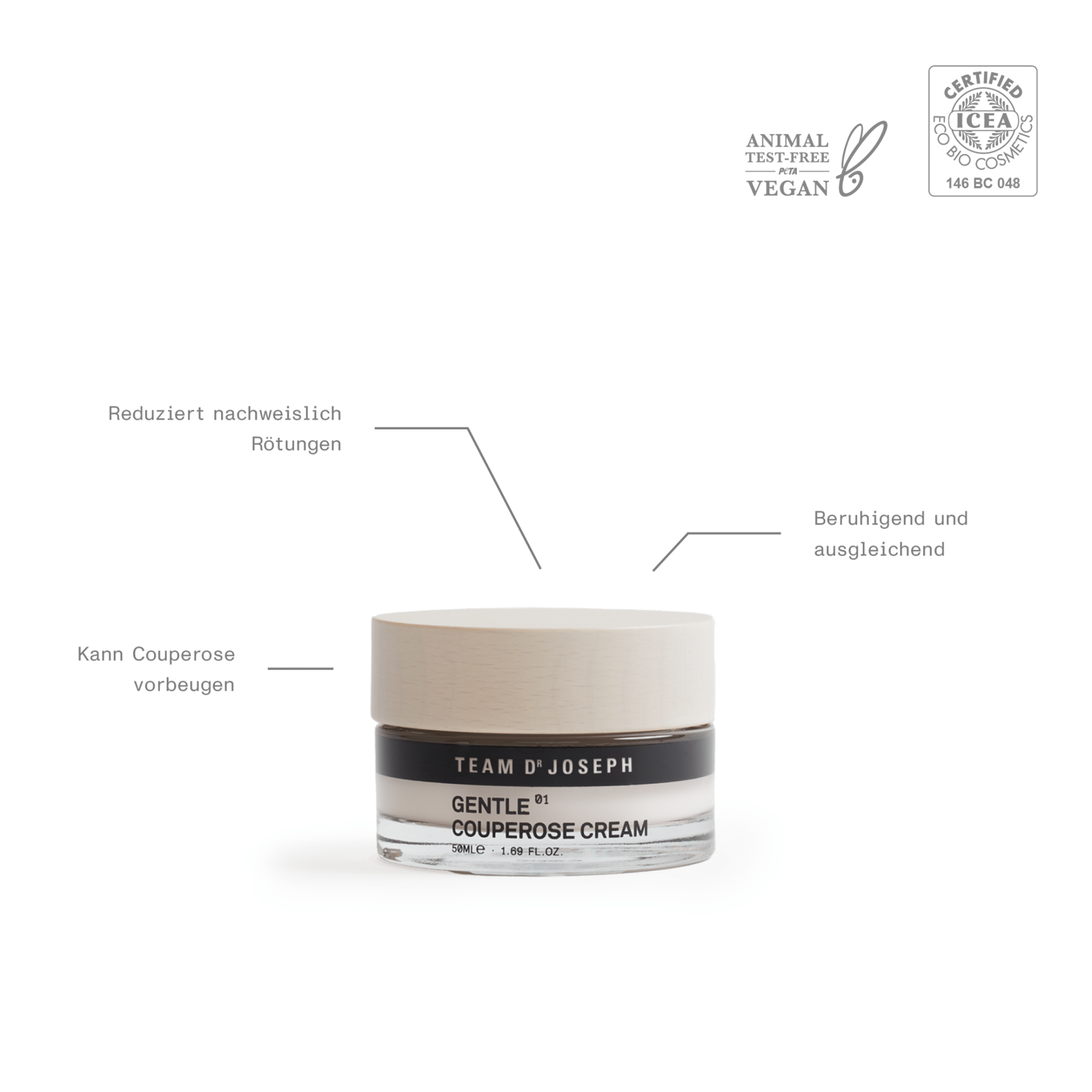 Gentle Couperose Cream von TEAM DR JOSEPH - Gesichtscreme für Couperose