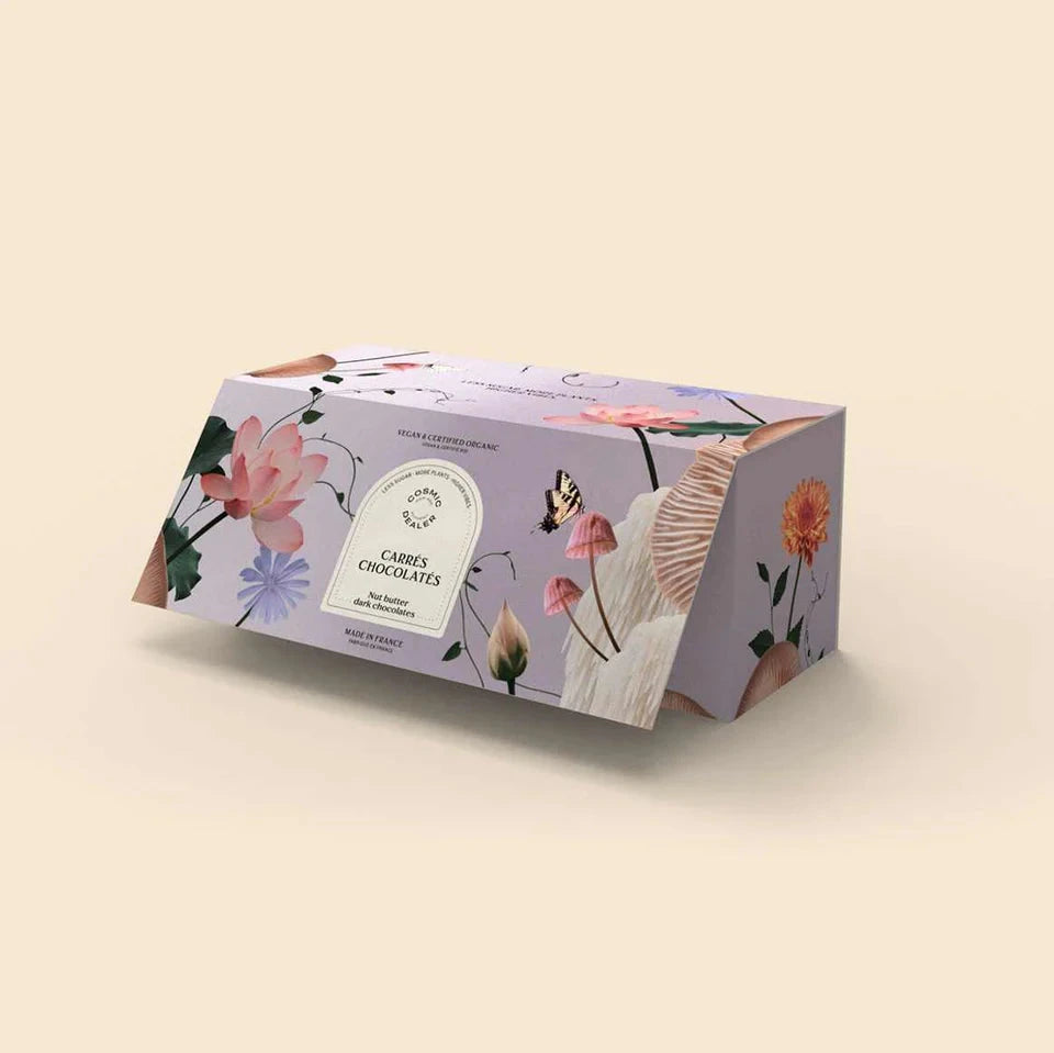 BOX of 20 - Botanical Box - 20 Mini Schokoladen - COSMIC DEALER Geschenbox