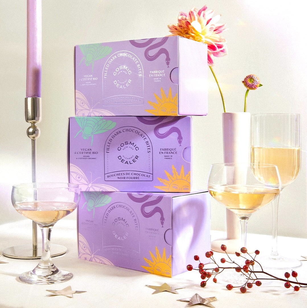 Box of 14 - HIGH VIBES BOX - 14 Mini Chocolate Gift Set - COSMIC DEALER North Glow