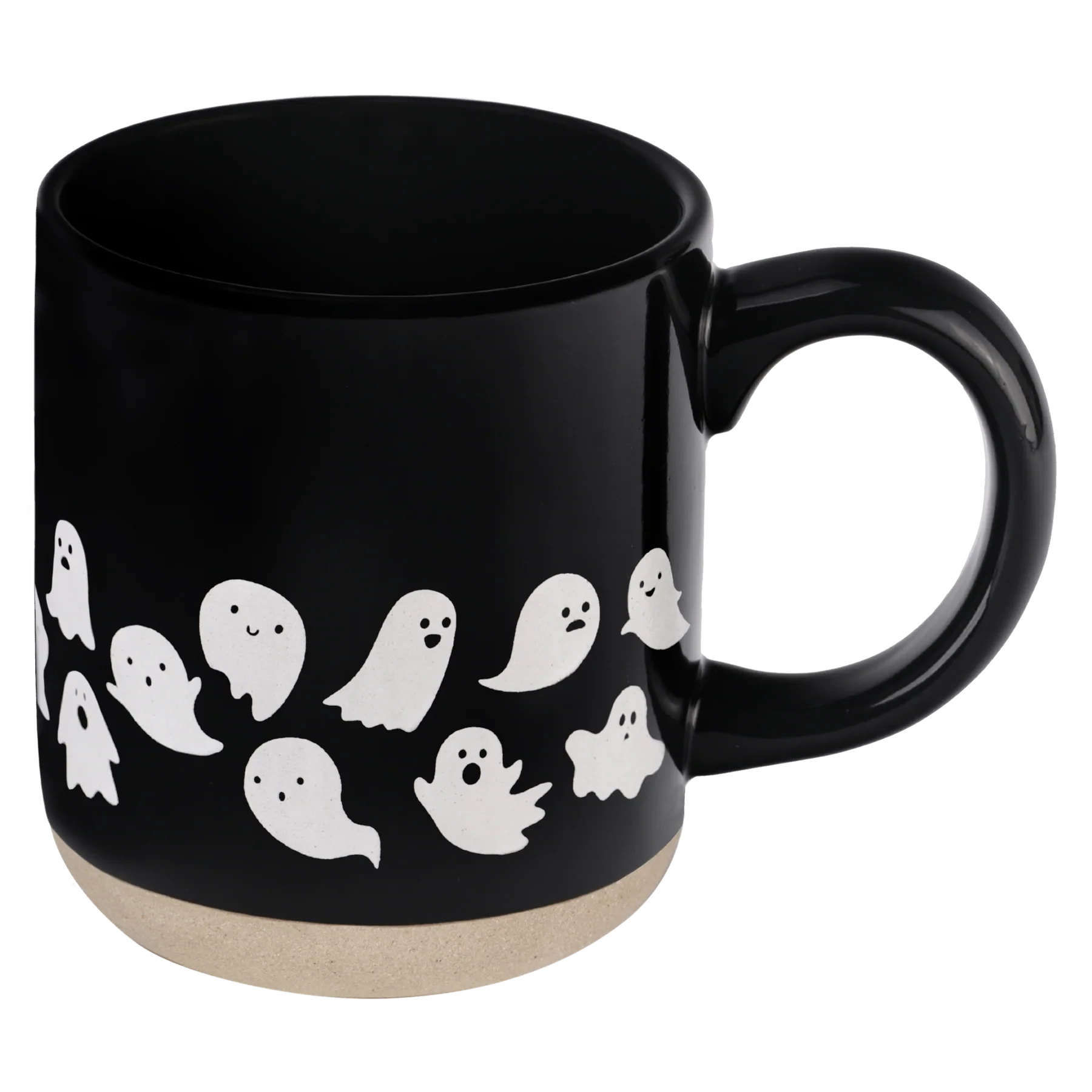 Blach Ghost Coffee Mug von Sweet Water Decor vor weiße Hintergrund