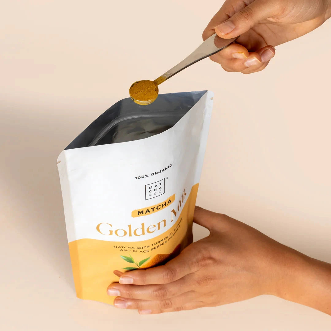 Golden Milk Pulver von Matcha & Co mit Matcha-Tee und Kurkuma
