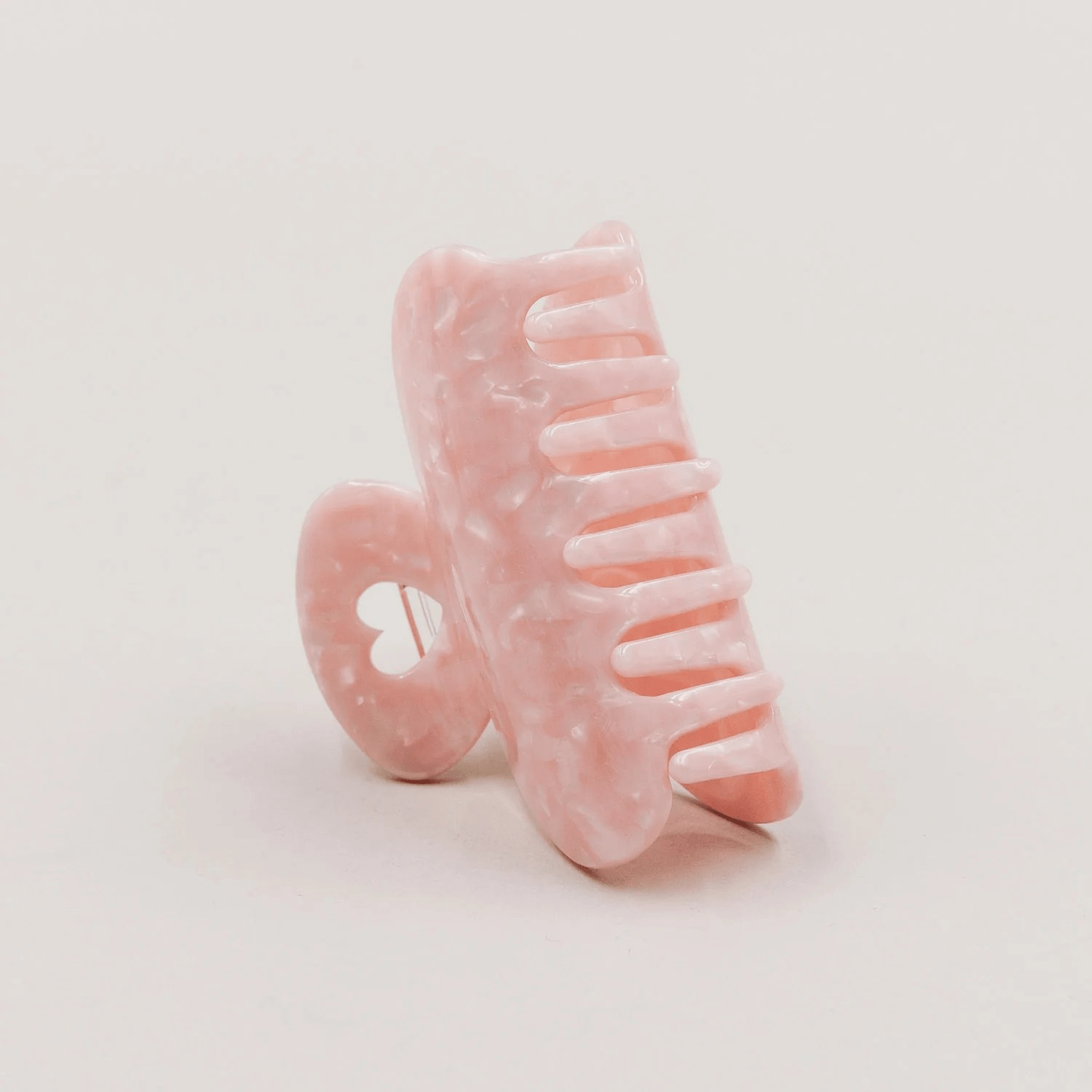 Eulenschnitt Haarspange Herz Blush – stilvolles Accessoire in marmoriertem Rosaton