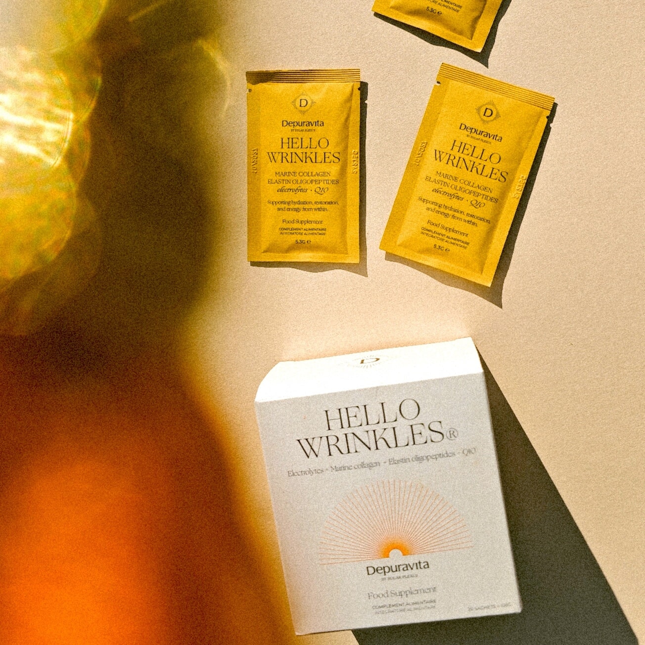 Hello Wrinkles - Elektrolyte und Kollagenpeptide (Neues Aroma) - depuravita