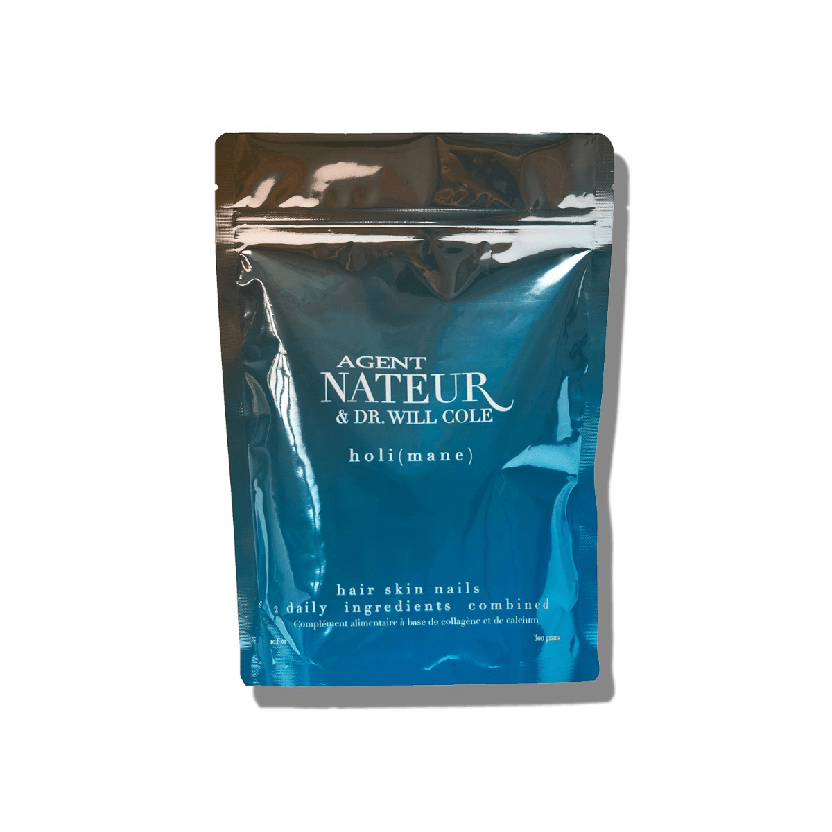 (mane) hair skin nails supplement Tüte vor weißem Hintergrund