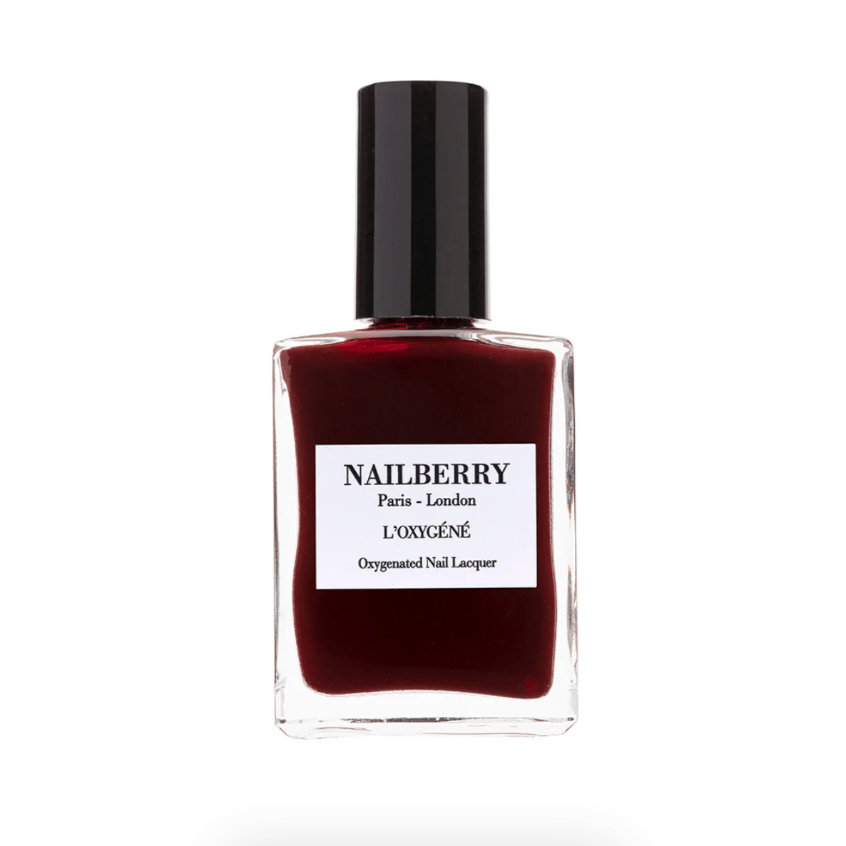 Nagellack Kirsch Kiss von Nailberry vor weißem Hintergrund