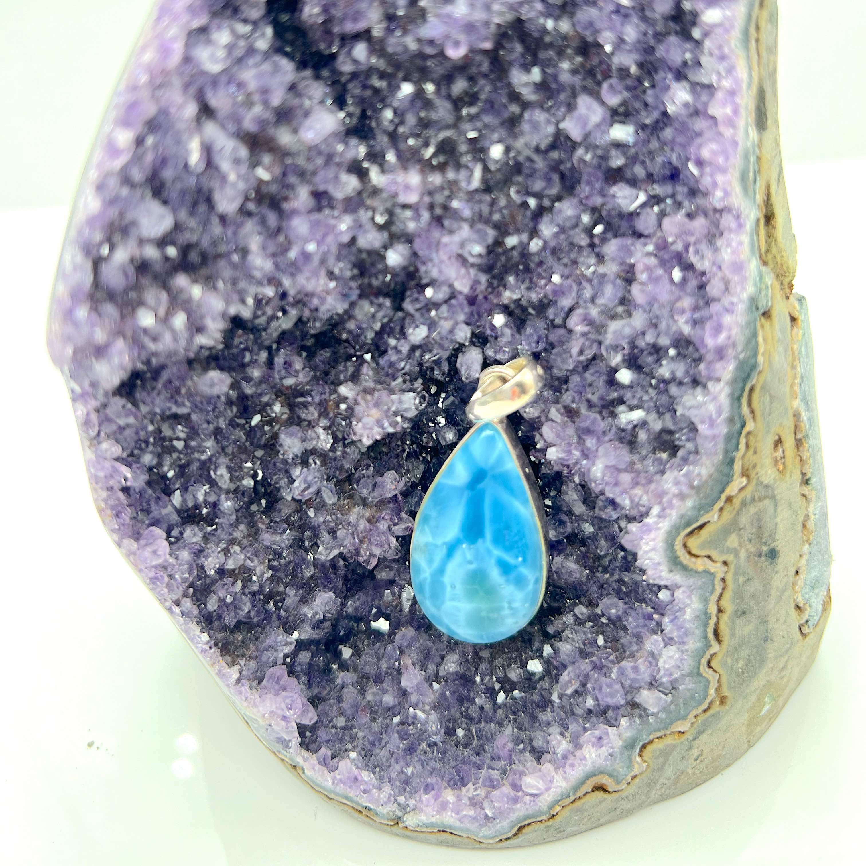 Larimar pendants · Unique pieces in silver