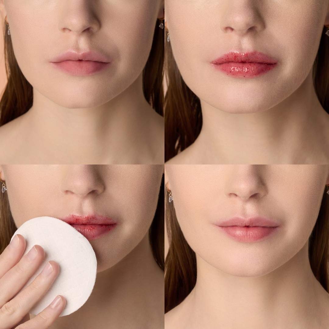 Vorher / nachher - Le Rouge Français Apollon No 601 natürliches Lippenpeeling für glatte Lippen