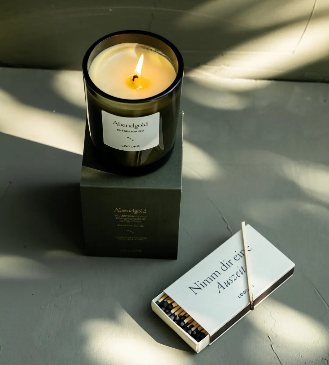 LOOOPS Kerze "ABENDGOLD" | natürliche Duftkerze (Limitierte Edition)