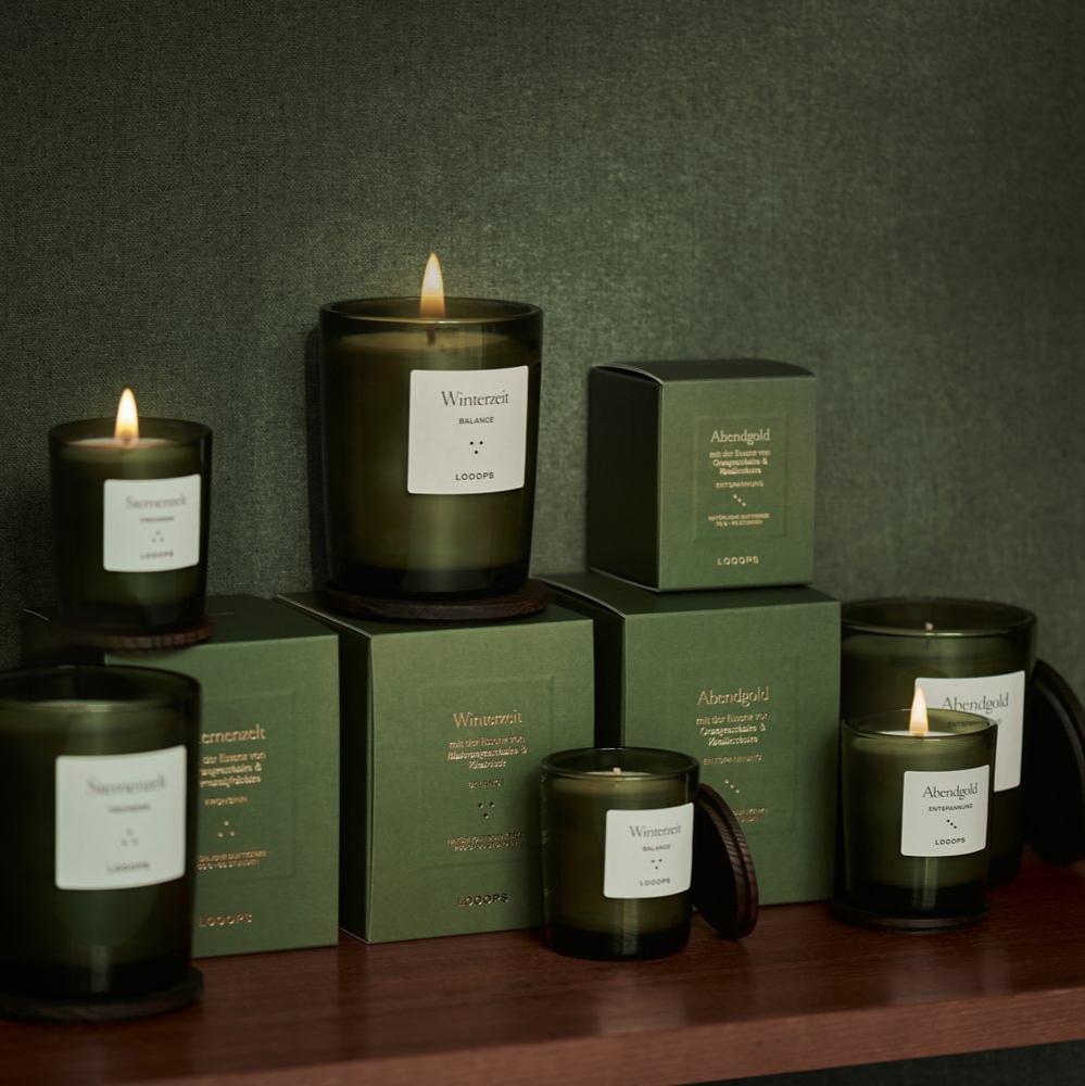 LOOOPS Kerze "ABENDGOLD" | natürliche Duftkerze (Limitierte Edition)