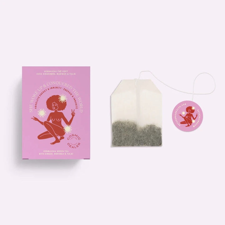 SHE WOKE UP AND CONQUERED THE WORLD Ayurvedic green tea (tea bags) - Cosmic Dealer
