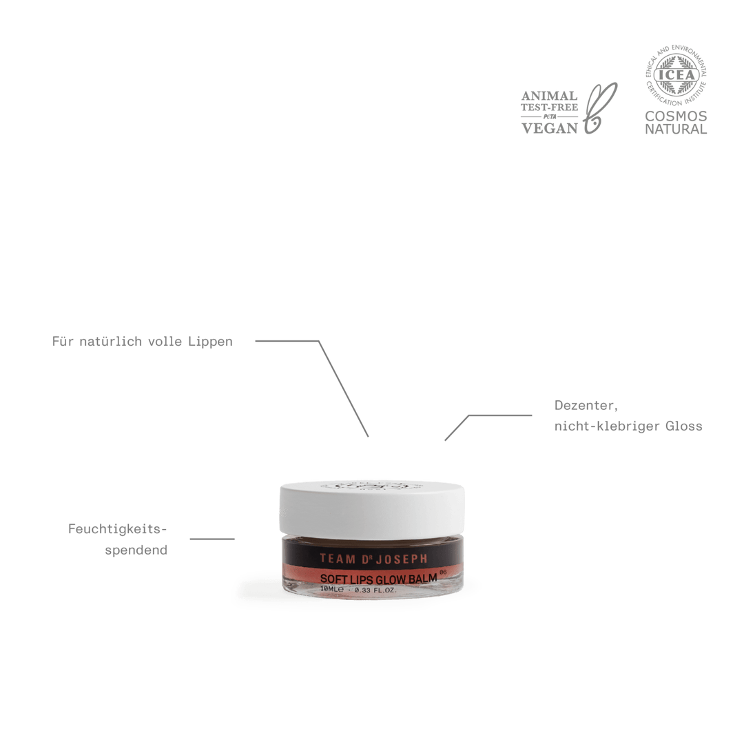 Team Dr Joseph Soft Lips Glow Balm – natürlicher, pflegender Lip Balm mit Glow-Effekt North Glow