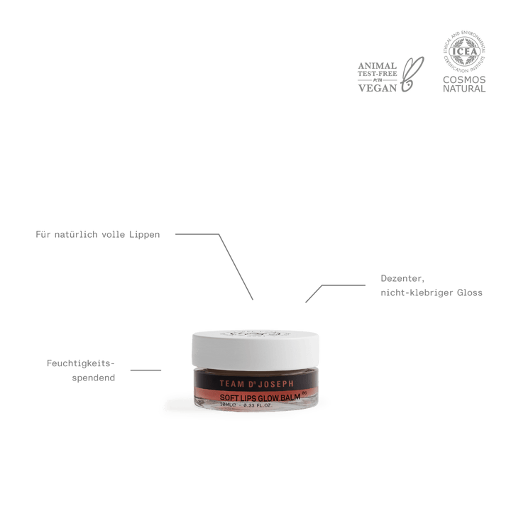 Team Dr Joseph Soft Lips Glow Balm – natürlicher, pflegender Lip Balm mit Glow-Effekt