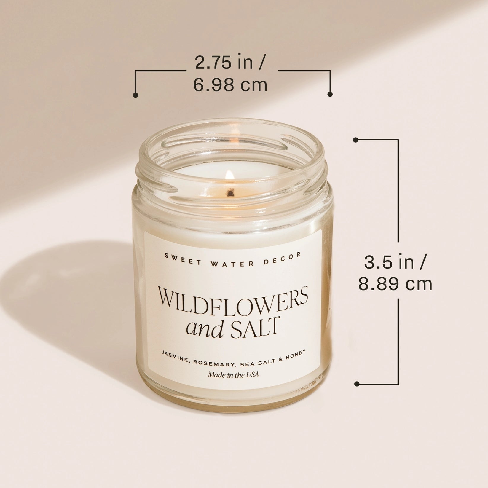Soy wax candle "CASHMERE and VANILLA" | with striped label - SWEET WATER DECOR