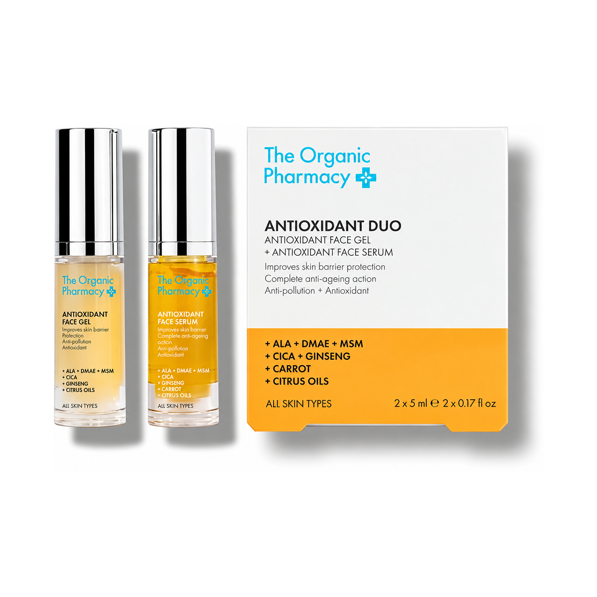 The Organic Pharmacy Antioxidant Duo Mini mit Antioxidant Face Gel und Face Serum, je 5 ml