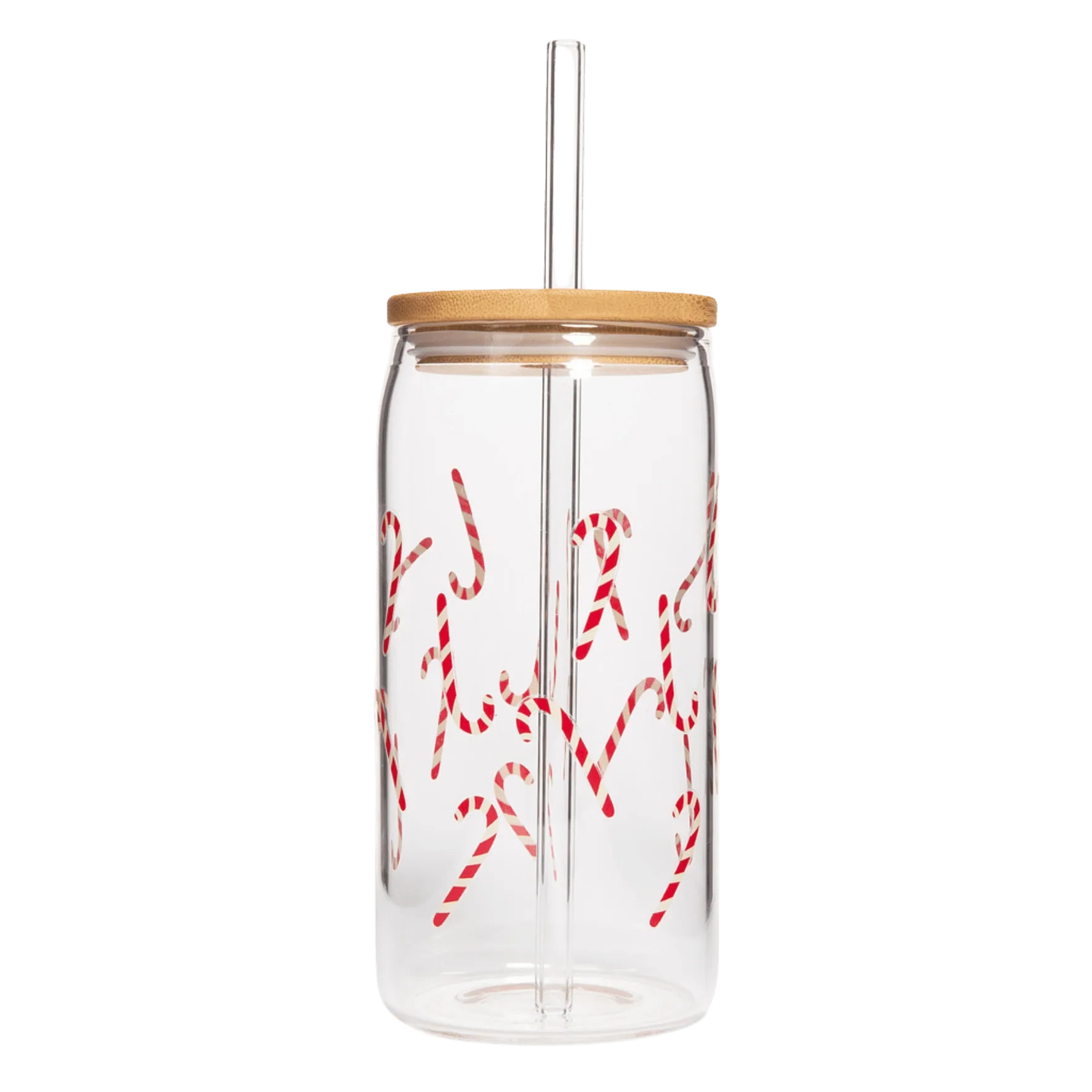 Trinkglas "CANDY CANE" mit Deckel und Strohhalm | SWEET WATER DECOR