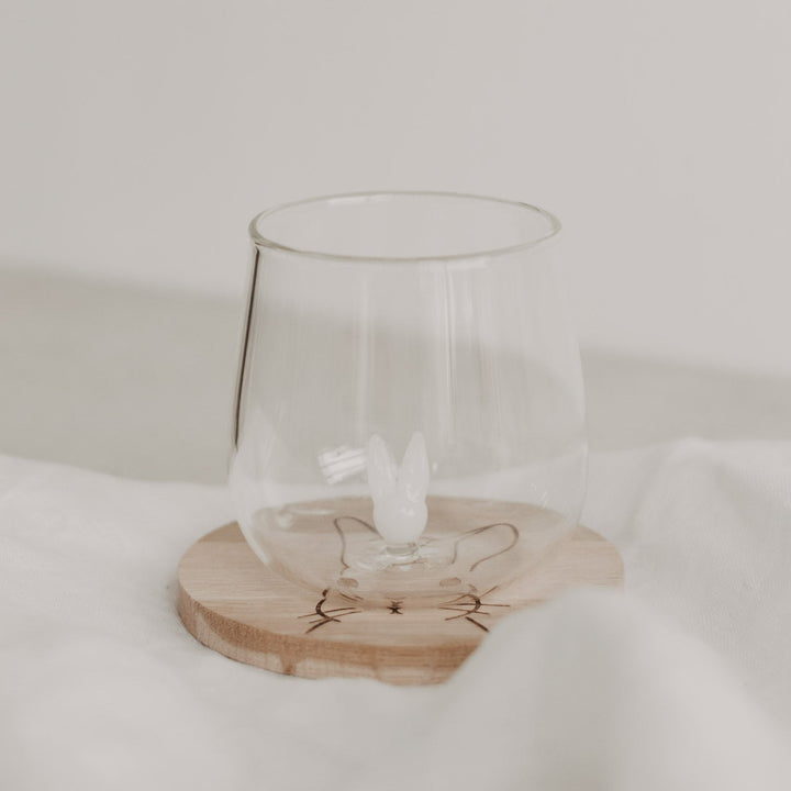 Drinking glass RABBIT FIGURINE - Owl cut