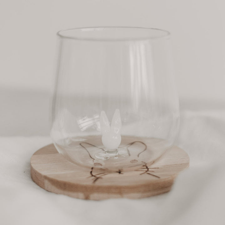 Drinking glass RABBIT FIGURINE - Owl cut