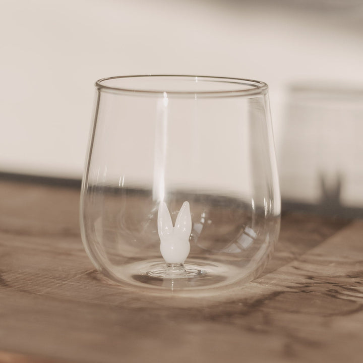 Drinking glass RABBIT FIGURINE - Owl cut