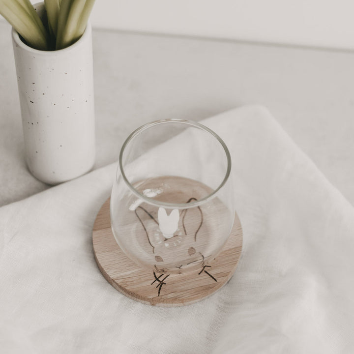 Drinking glass RABBIT FIGURINE - Owl cut